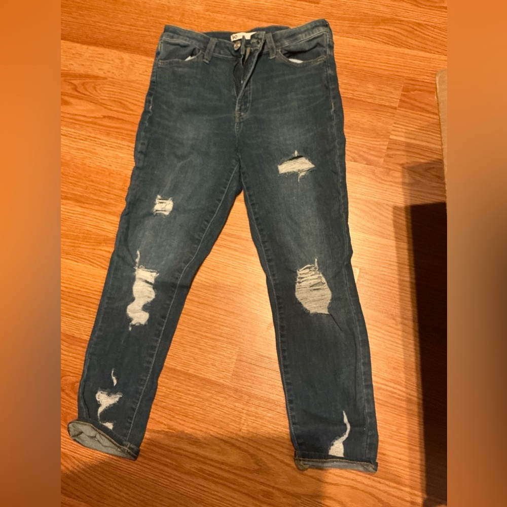 SO Women's Distressed Blue Skinny Jeans 9x29